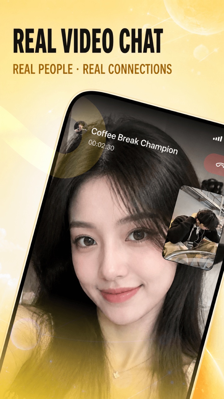 Tuzi App real-person video chat screen